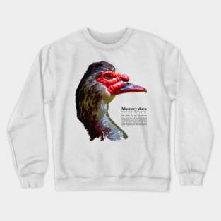 Muscovy duck head black text Crewneck Sweatshirt